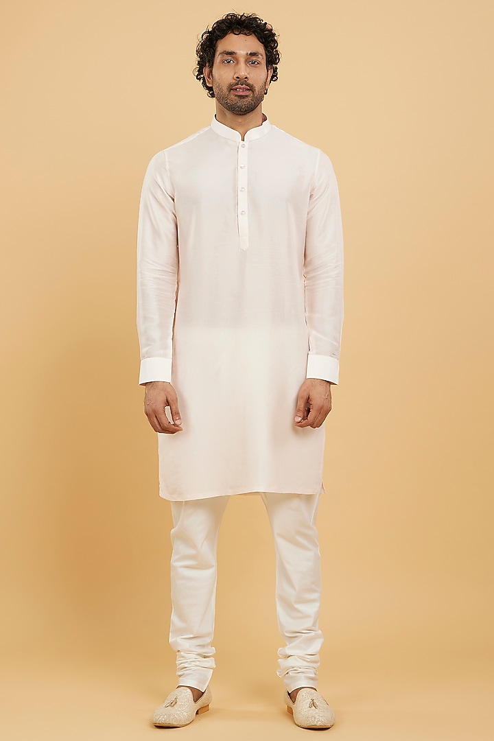 Baby Pink Art Silk Thread Embroidered Bundi Jacket Set by Twamev at Pernia's Pop Up Shop