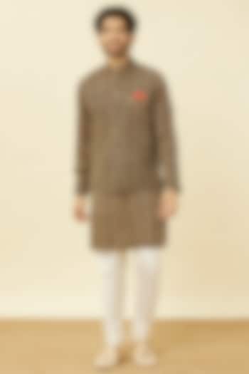 Green Chiffon Embroidered Bundi Jacket Set by Twamev at Pernia's Pop Up Shop