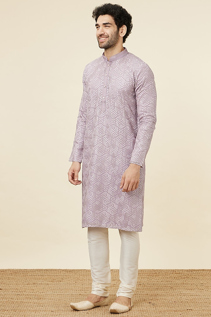 Purple Georgette Kurta Set by Twamev at Pernia's Pop Up Shop