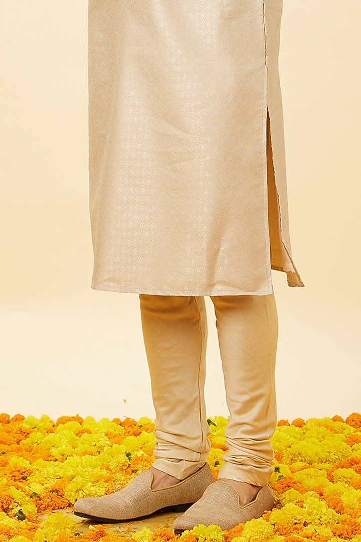 Grey Brocade Kurta Set by Twamev at Pernia's Pop Up Shop