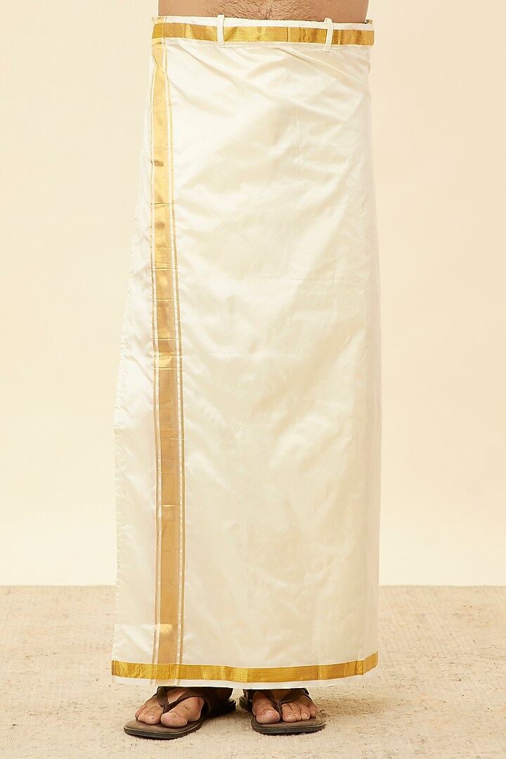 Cream Silk Veshti Set by Manyavar at Pernia's Pop Up Shop