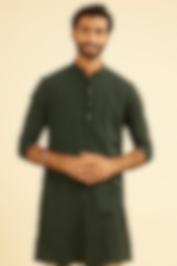 Green Spandex Kurta by Manyavar