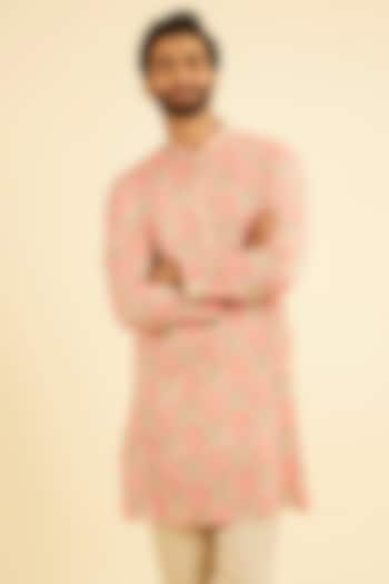 Pink Viscose Printed Kurta by Manyavar at Pernia's Pop Up Shop