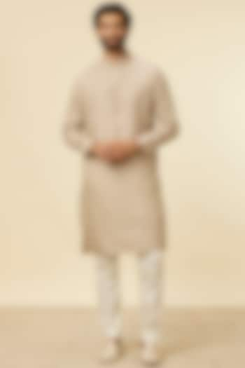 Walnut Linen Kurta by Manyavar