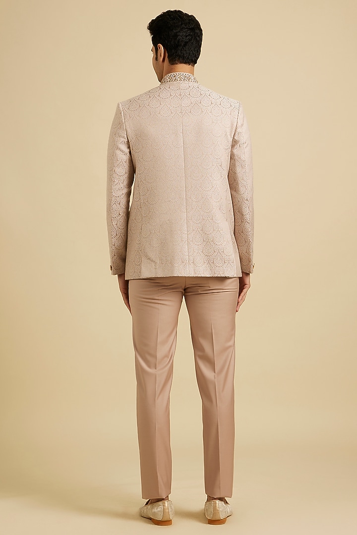 Pink Brocade Self-Design Bandhgala Set by Manyavar at Pernia's Pop Up Shop