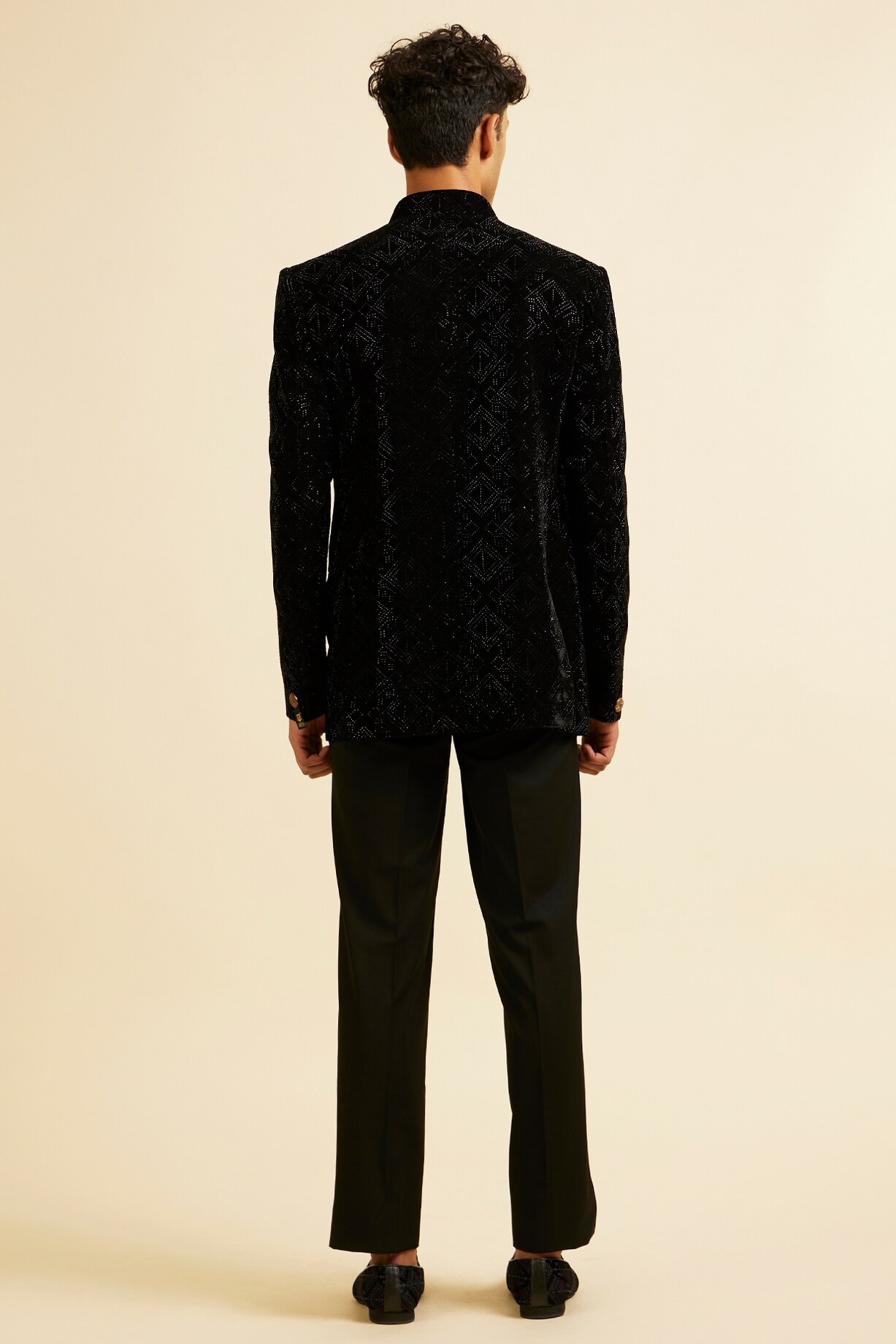 Bandhgala Manyavar Blazers Manyavar Printed Single-Breasted