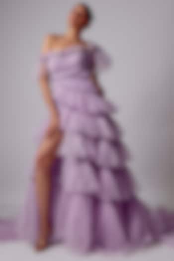 Lavender Net Gown by Maison 9002