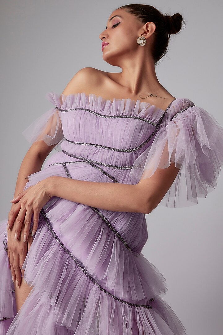 Lavender Net Engagement Gown by Maison 9002 at Pernia's Pop Up Shop