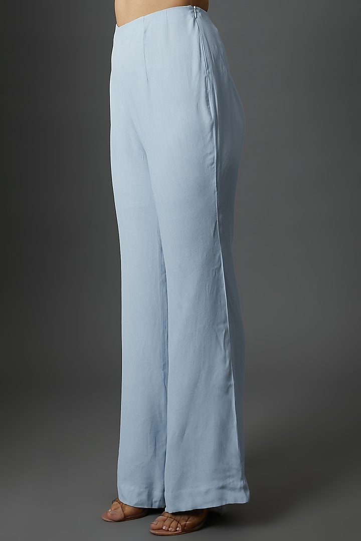 Ice Blue Net & Crepe Co-Ord Set by Maison 9002 at Pernia's Pop Up Shop