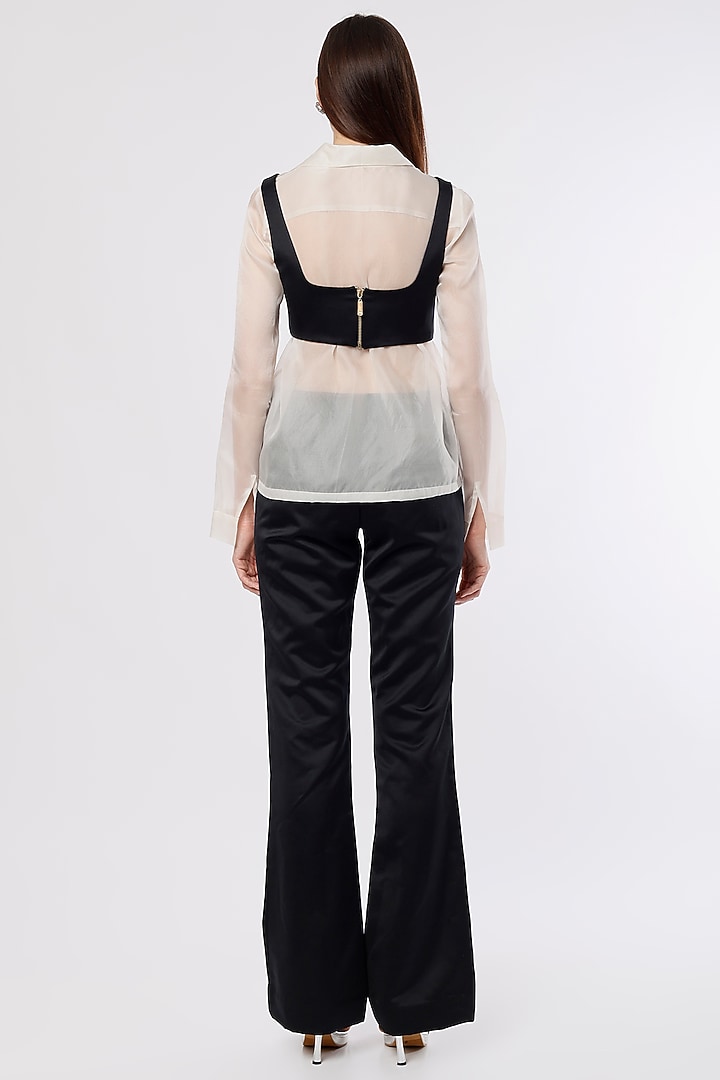 Black Satin Corset by Maison 9002 at Pernia's Pop Up Shop