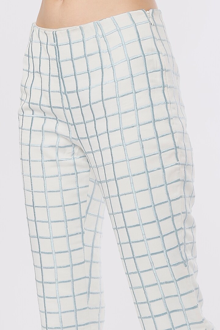 White Linen Satin Straight Pants by Maison 9002 at Pernia's Pop Up Shop