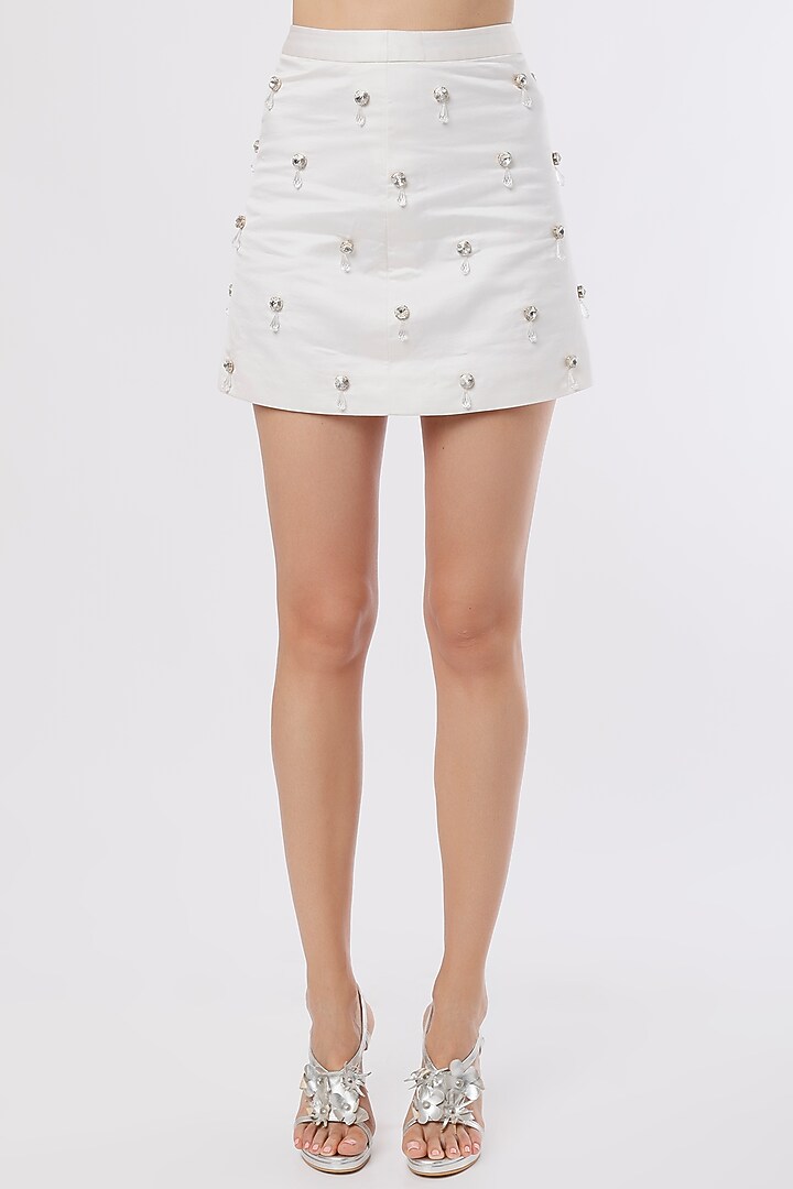 White Embroidered Jacket by Maison 9002 at Pernia's Pop Up Shop