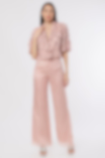 Champagne Pink Embroidered Jacket by Maison 9002