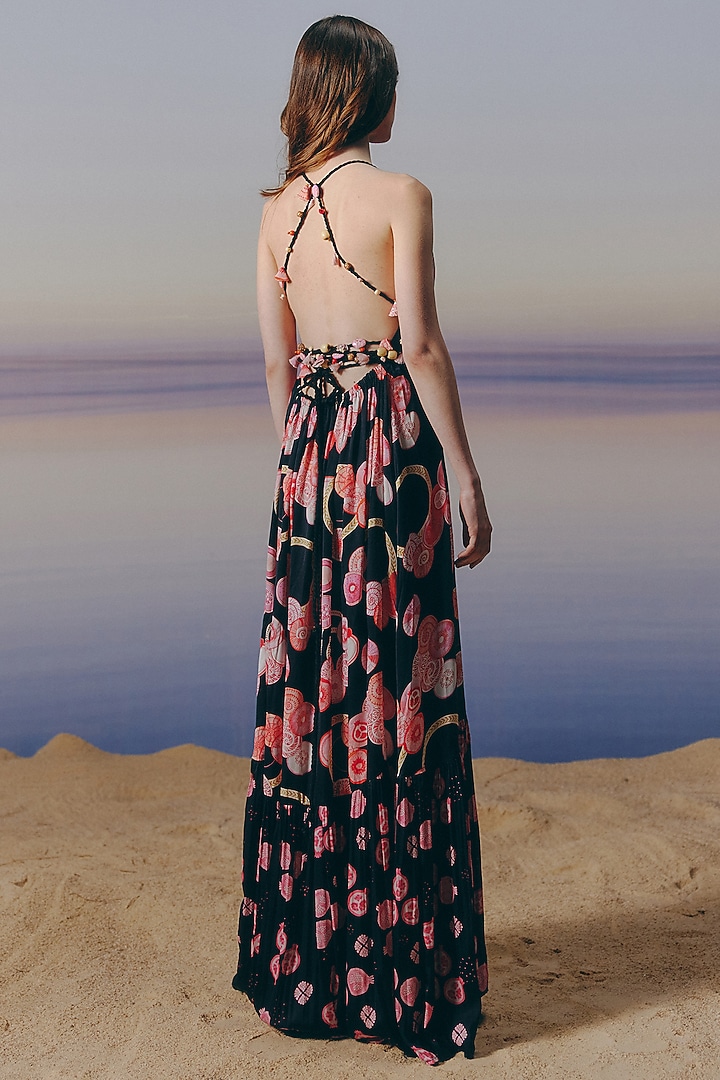 chinese dress ladies Cotton & Linen Backless Long Dress