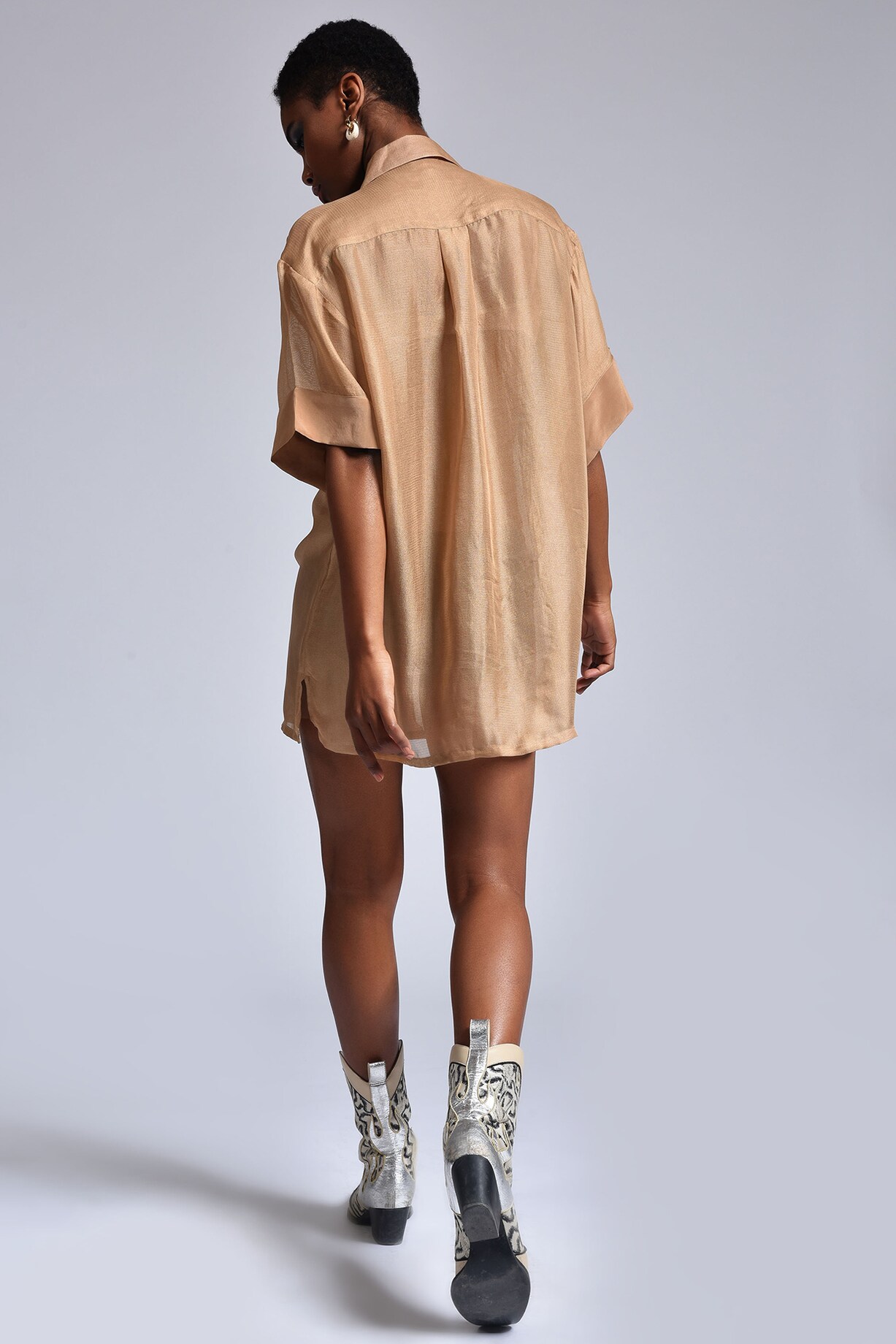 Gold Sequins Embellished Shirt by Marichi at Pernia's Pop Up Gold Sequins Embellished Shirt by Marichi at Pernia's Pop Up