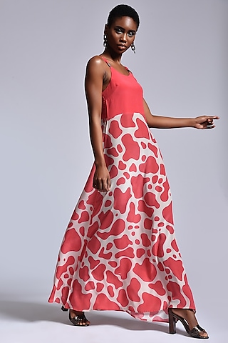Chalk & Coral Slip Dress by Marichi