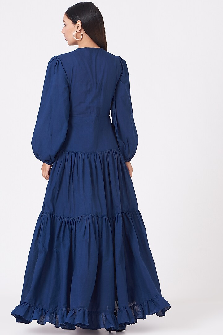 Cobalt Blue Cotton Cocktail Dress by Marichi at Pernia's Pop Up Shop