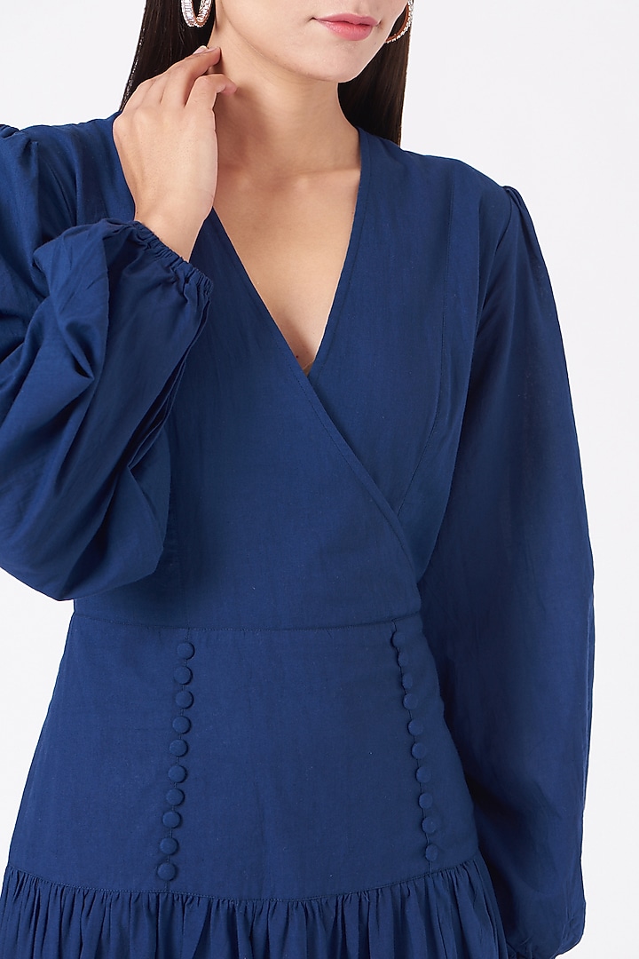 Cobalt Blue Cotton Cocktail Dress by Marichi at Pernia's Pop Up Shop
