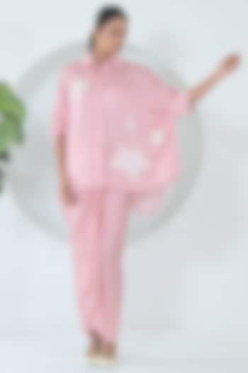 Powder Pink Modal Satin Skirt Set by Ruchika and Mallika Pretwear at Pernia's Pop Up Shop