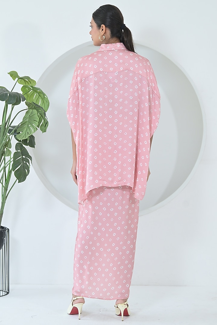 Powder Pink Modal Satin Skirt Set by Ruchika and Mallika Pretwear at Pernia's Pop Up Shop