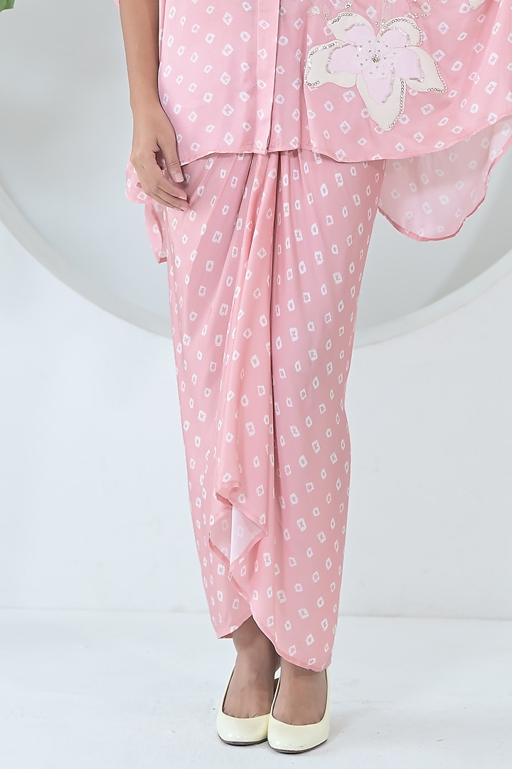 Powder Pink Modal Satin Skirt Set by Ruchika and Mallika Pretwear at Pernia's Pop Up Shop