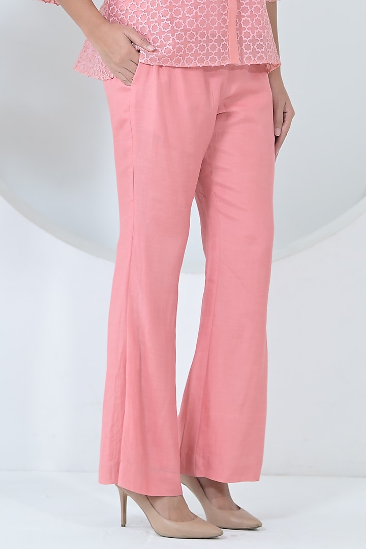 Blush Pink Organza & Shantoon Hand Embroidered Co-Ord Set by Ruchika and Mallika Pretwear at Pernia's Pop Up Shop