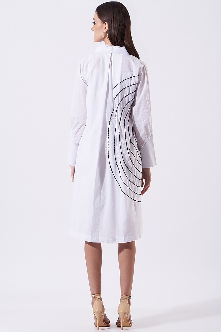 White Embroidered Slip Summer Dress With Overlay by SAMAK BY MARZIAMEHDI at Pernia's Pop Up Shop