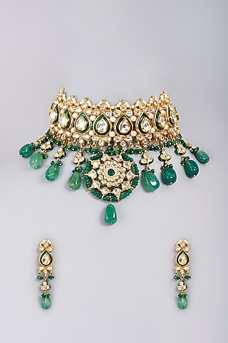 Emerald Diamond Long Necklace set – Masayaa