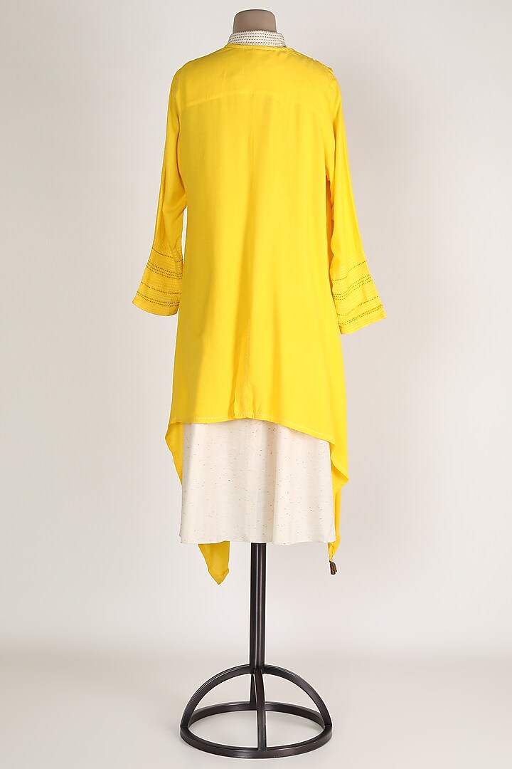 Yellow & White Jacket Set by Mayank Anand & Shraddha Nigam at Pernia's Pop Up Shop