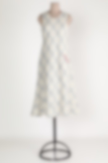 Blue Sleeveless Bias Summer Dress by Mayank Anand & Shraddha Nigam at Pernia's Pop Up Shop