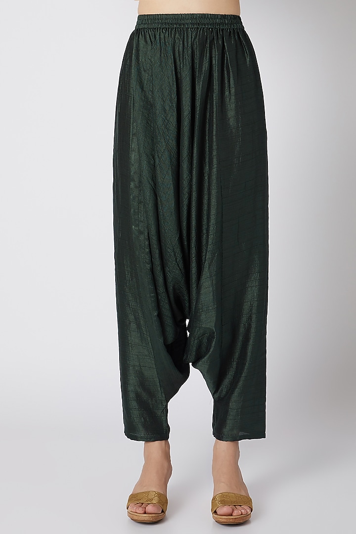 Midnight Blue Kaftan Tunic With Dhoti Pants by Mayank Anand & Shraddha Nigam at Pernia's Pop Up Shop