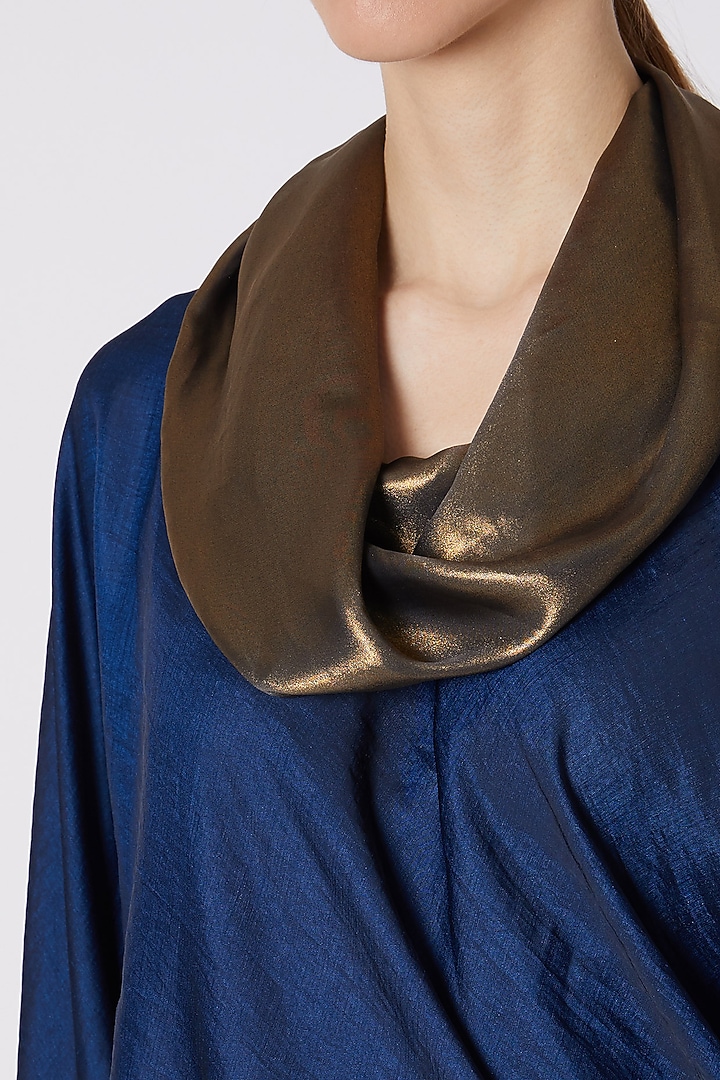 Midnight Blue Draped Top by Mayank Anand & Shraddha Nigam at Pernia's Pop Up Shop