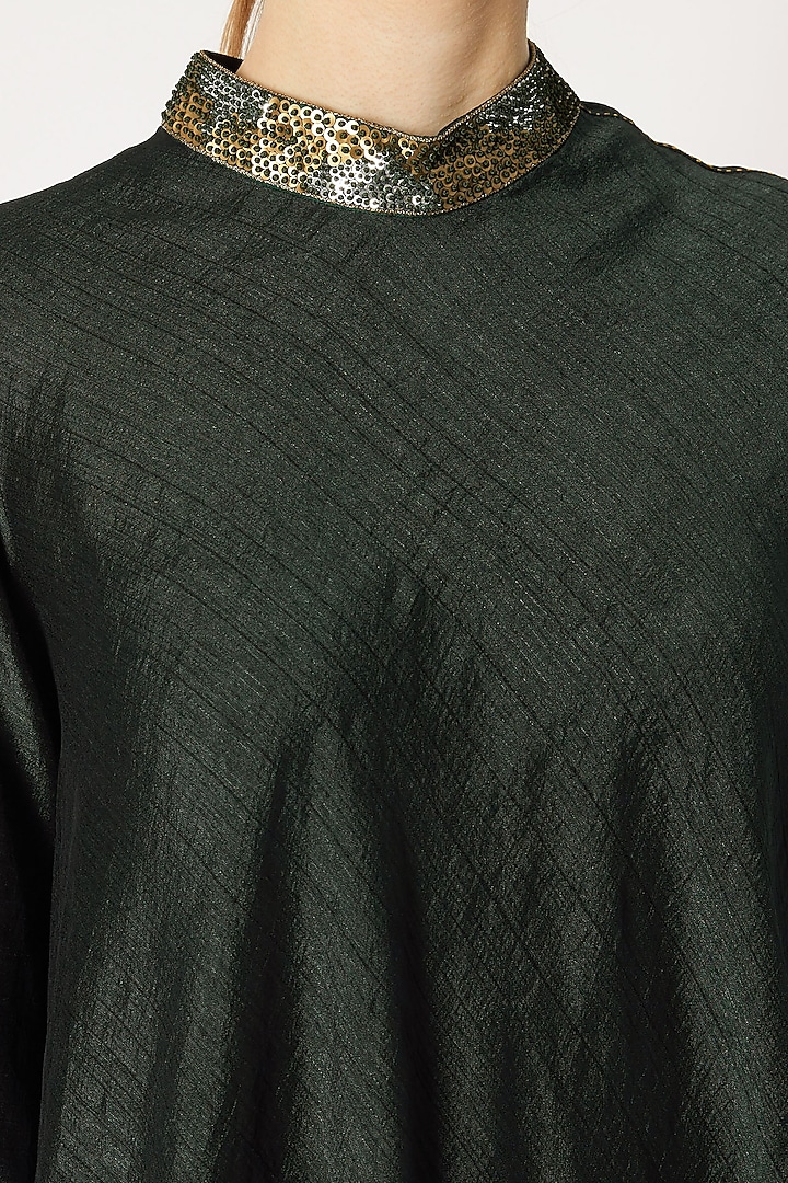 Dark Green Band Collared Dress by Mayank Anand & Shraddha Nigam at Pernia's  Pop Up Shop 2026
