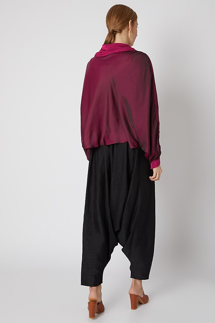 Dark Pink Tie-Neck Top by Mayank Anand & Shraddha Nigam at Pernia's Pop Up Shop