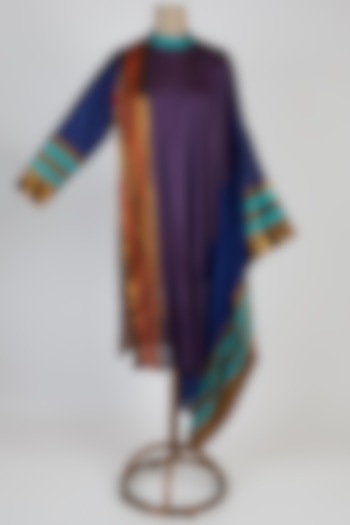 Purple Multi Patched Tunic by Mayank Anand & Shraddha Nigam at Pernia's Pop Up Shop