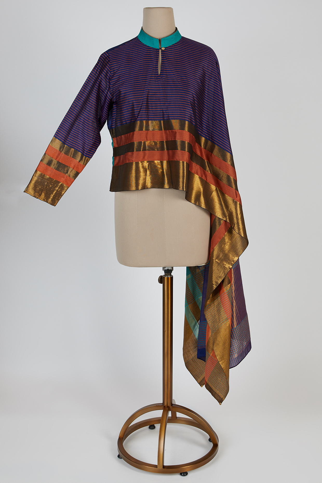 Ink Blue Shaded Cape Top by Mayank Anand & Shraddha Nigam at Pernia's Pop Up Shop