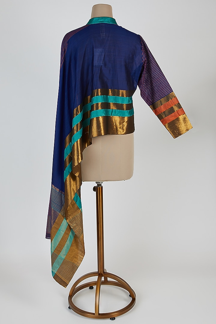 Ink Blue Shaded Cape Top by Mayank Anand & Shraddha Nigam at Pernia's Pop Up Shop