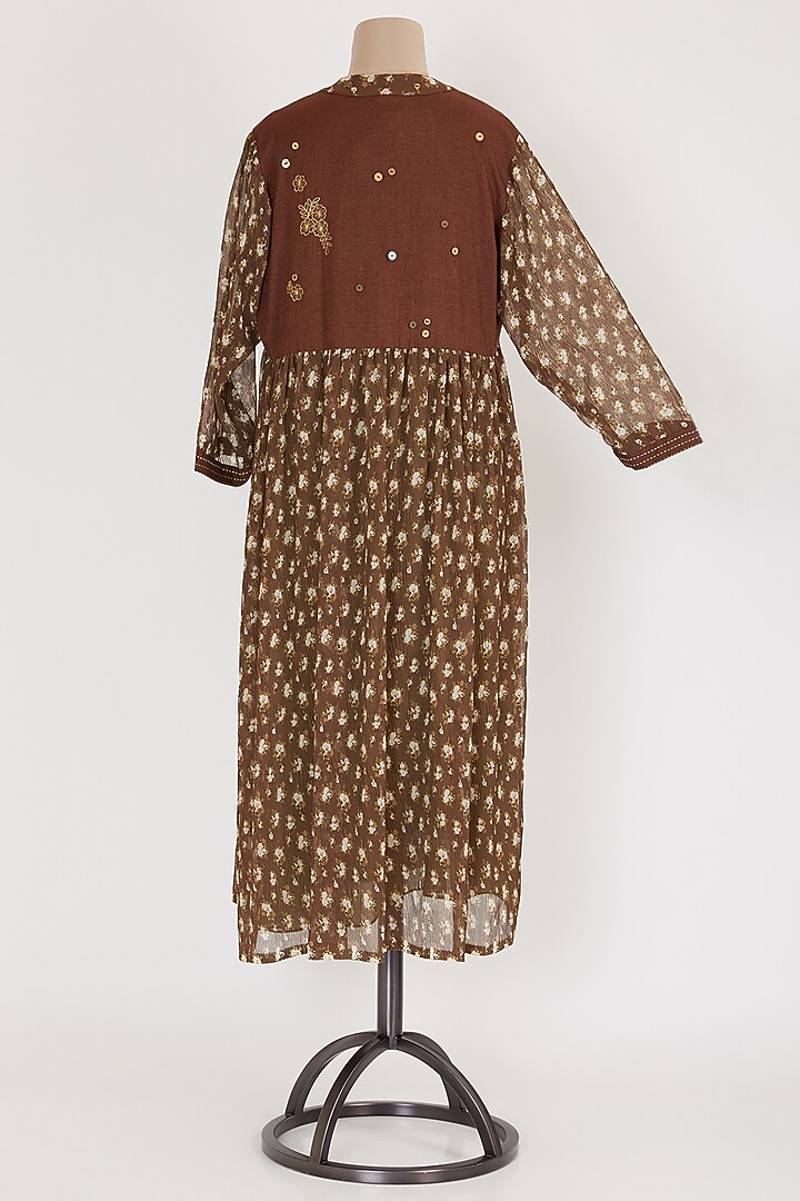 Dark Brown & Green Tunic With Inner by Mayank Anand & Shraddha Nigam at Pernia's Pop Up Shop