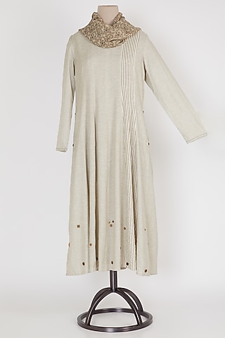 Brown & Beige Panelled Tunic by Mayank Anand & Shraddha Nigam
