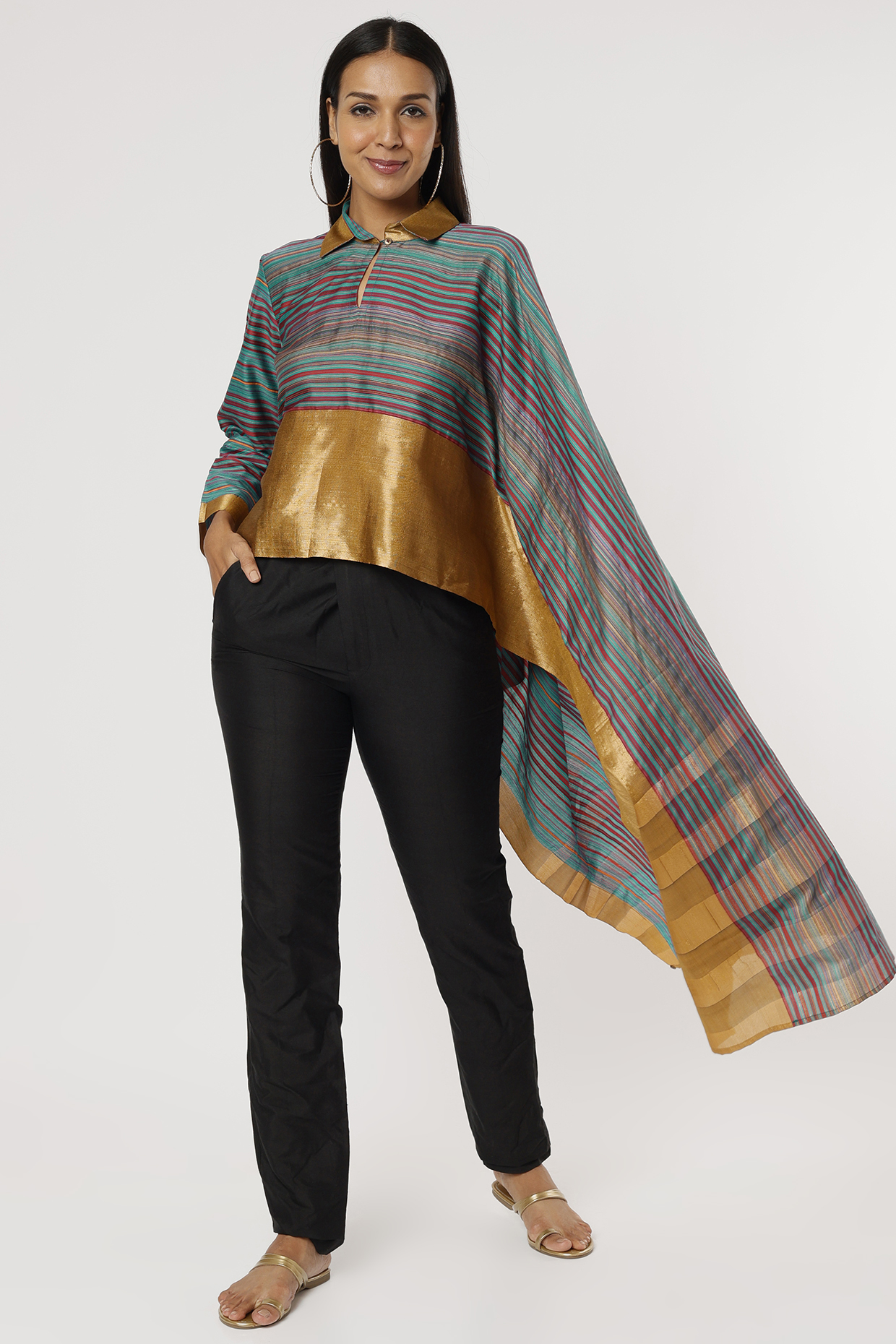 Multi-Colored Silk Top by Mayank Anand & Shraddha Nigam