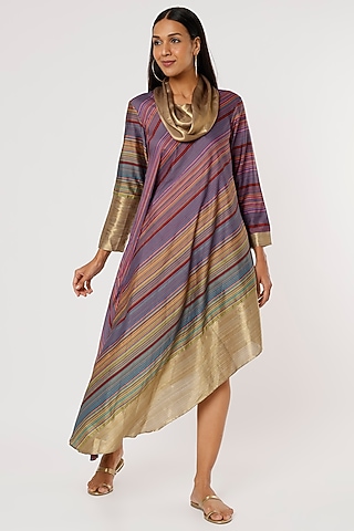 Multi-Colored Silk Tunic by Mayank Anand & Shraddha Nigam