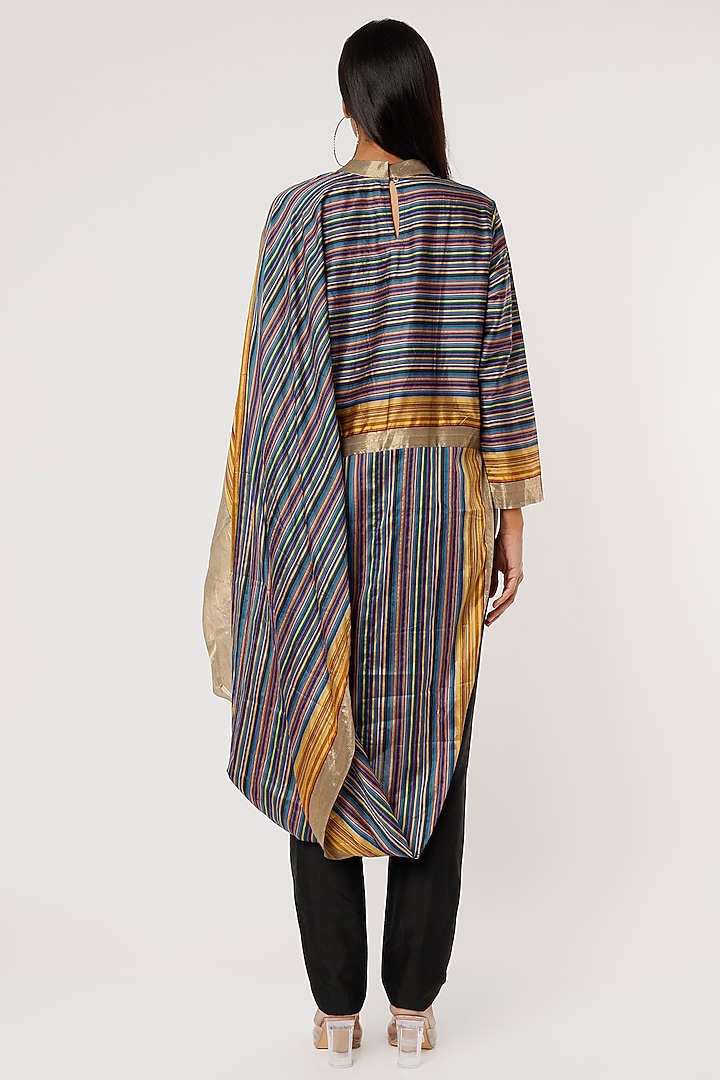 Mustard & Gold Silk Top by Mayank Anand & Shraddha Nigam at Pernia's Pop Up Shop