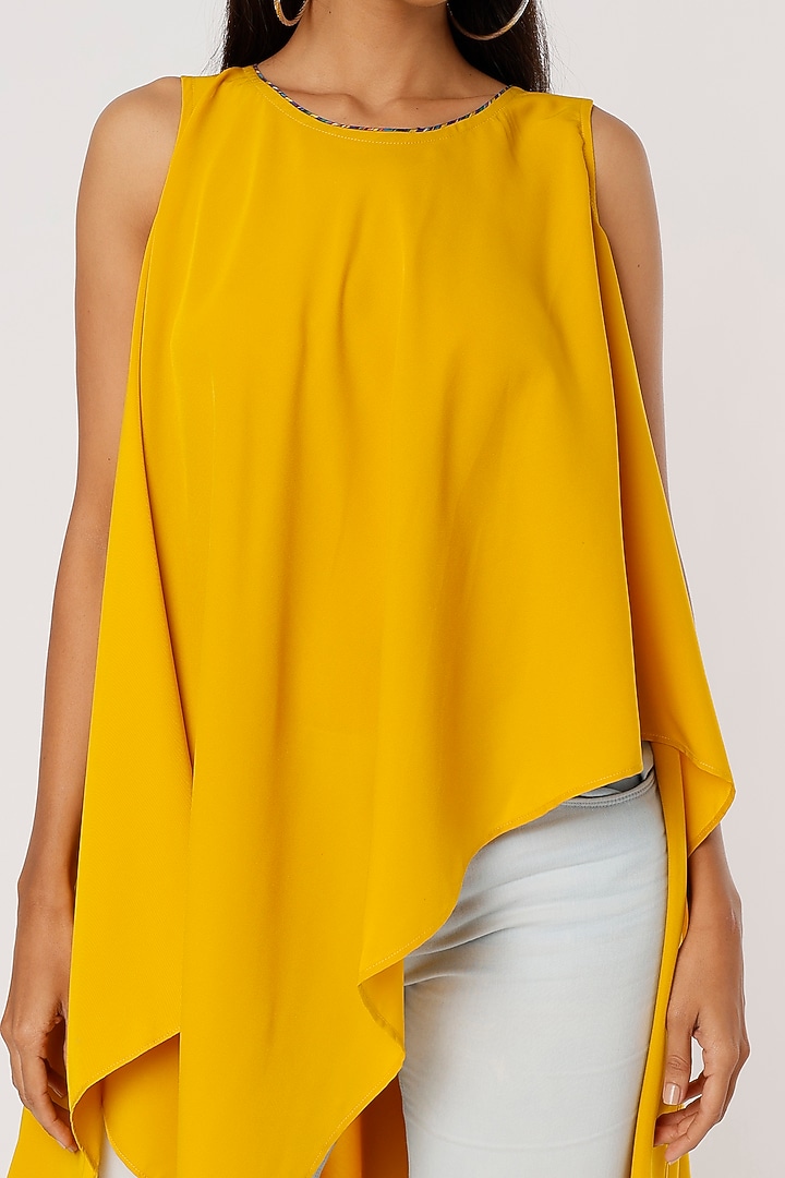 Yellow Bamboo Silk Top by Mayank Anand & Shraddha Nigam at Pernia's Pop Up Shop