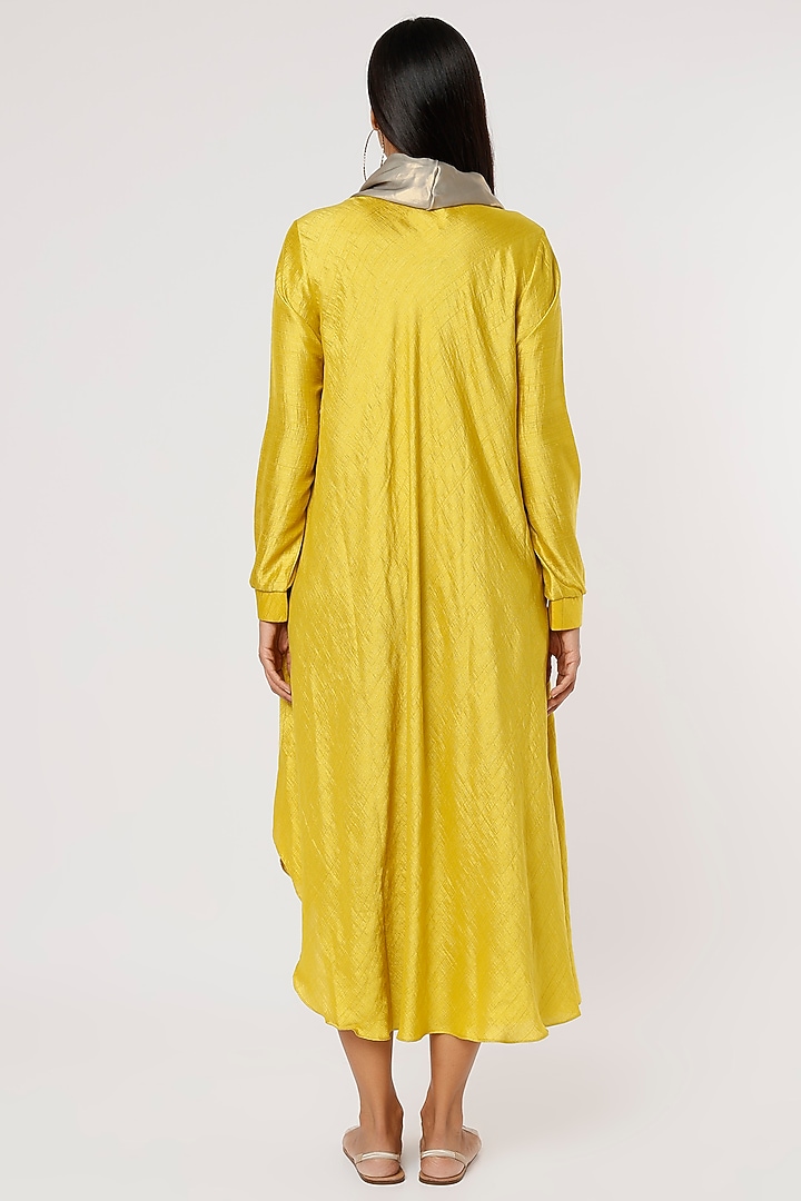 Yellow Bamboo Silk Tunic by Mayank Anand & Shraddha Nigam at Pernia's Pop Up Shop