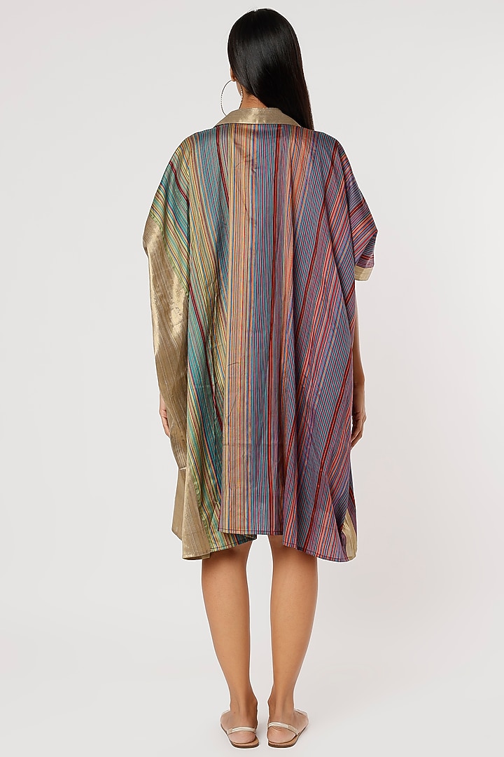Multi-Colored Silk Kaftan Shirt by Mayank Anand & Shraddha Nigam at Pernia's Pop Up Shop