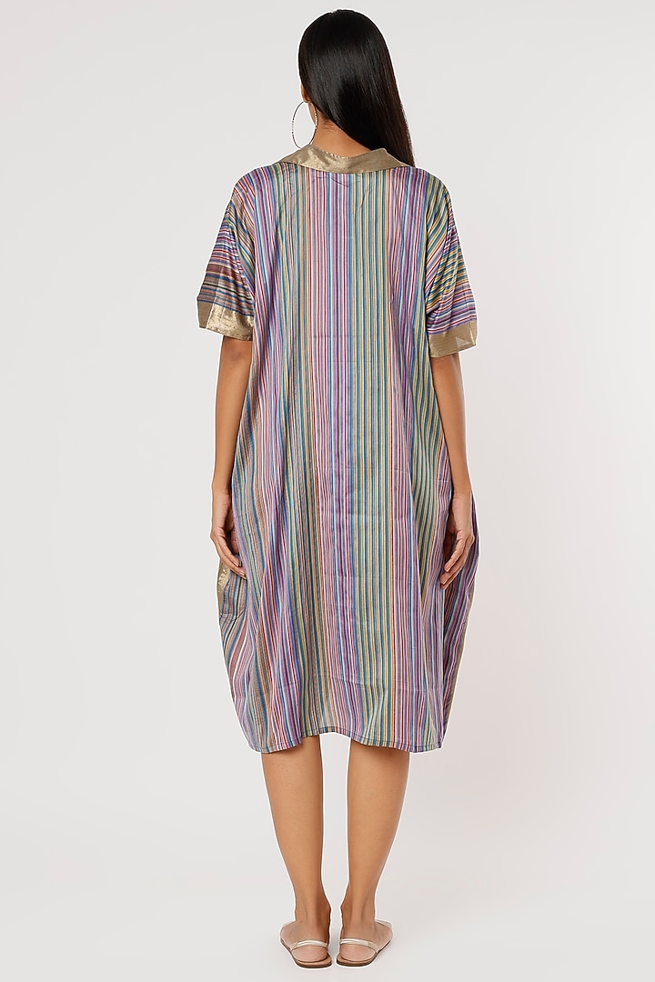 Multi-Colored Silk Kaftan Shirt by Mayank Anand & Shraddha Nigam at Pernia's Pop Up Shop
