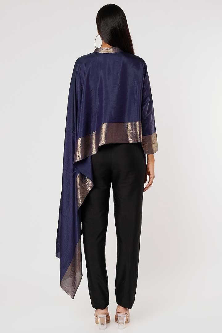 Blue Silk Draped Top by Mayank Anand & Shraddha Nigam at Pernia's Pop Up Shop
