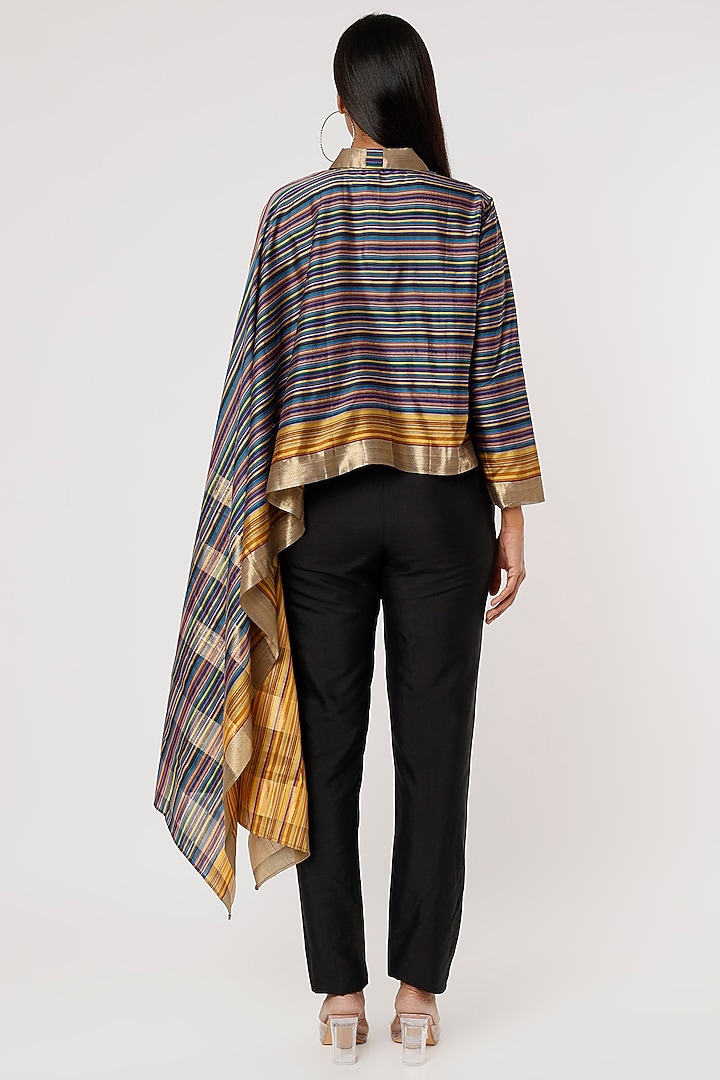 Mustard & Gold Silk Top by Mayank Anand & Shraddha Nigam at Pernia's Pop Up Shop
