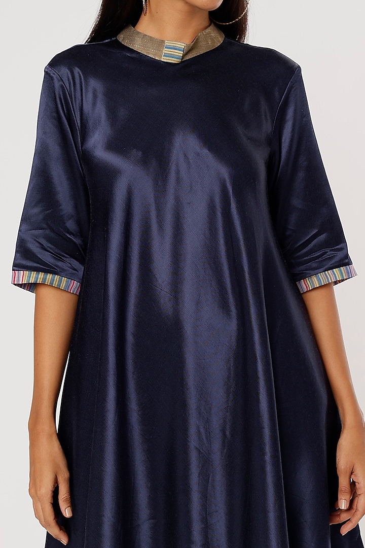 Cobalt Blue Gajji Silk Tunic by Mayank Anand & Shraddha Nigam at Pernia's Pop Up Shop