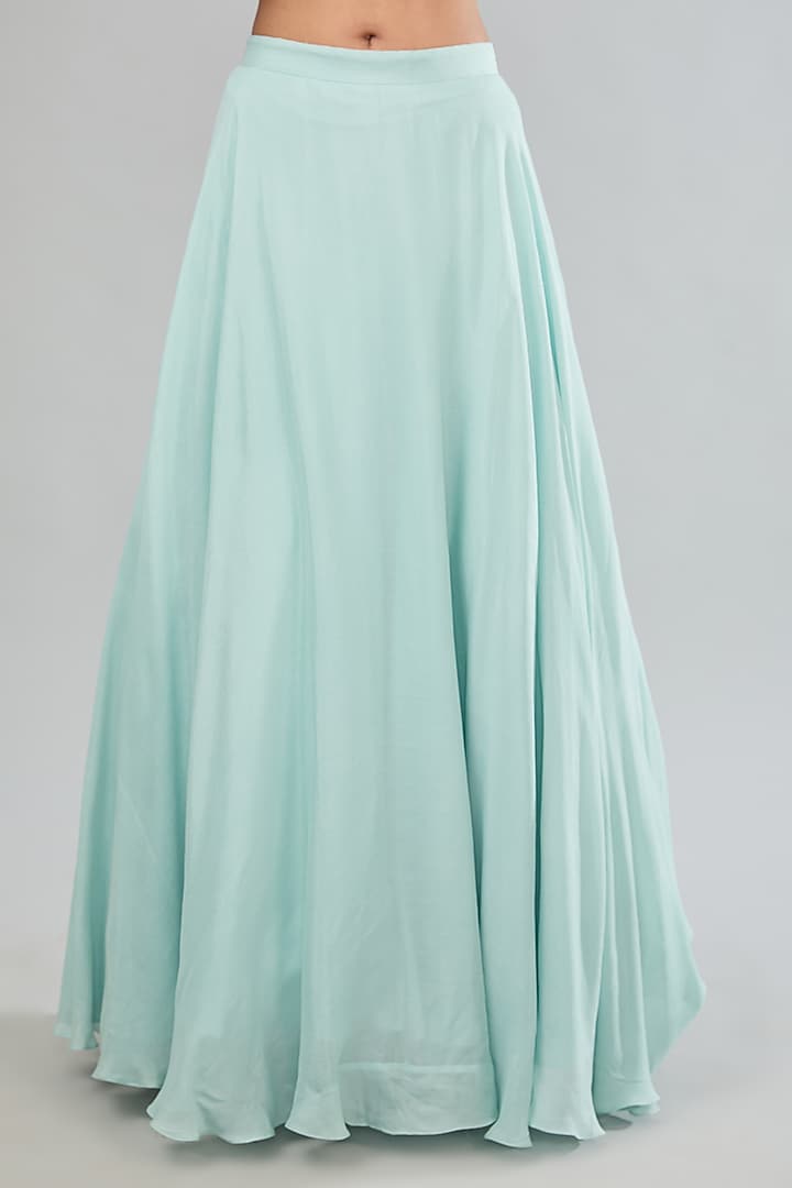 Blue Georgette Wedding Lehenga Set by MANISHA SONI at Pernia's Pop Up Shop